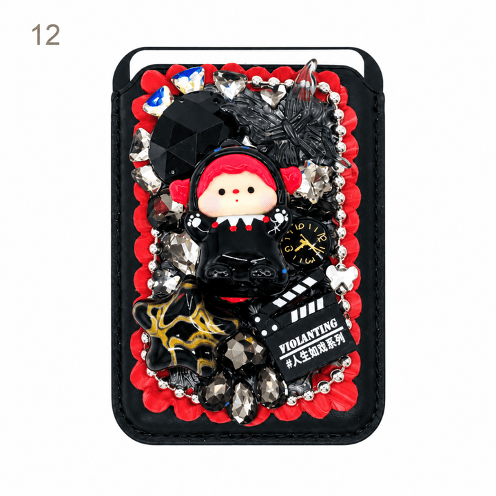 Decorated Magnetic Phone Card Holder - kosbling-ready-to-ship