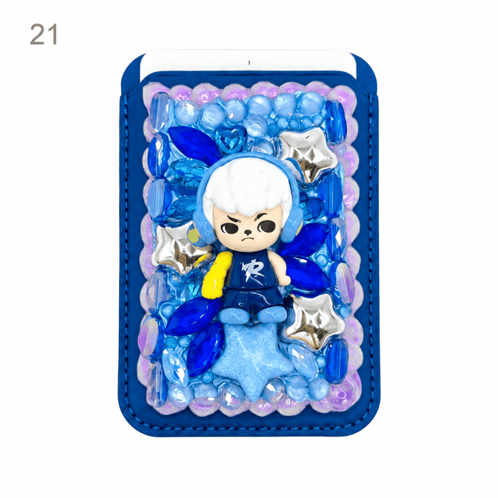 Decorated Magnetic Phone Card Holder - kosbling-ready-to-ship