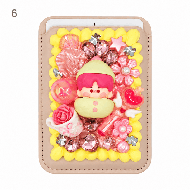 Decorated Magnetic Phone Card Holder - kosbling-ready-to-ship