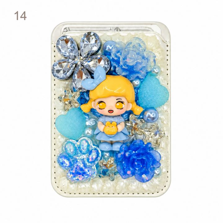 Decorated Magnetic Phone Card Holder - kosbling-ready-to-ship