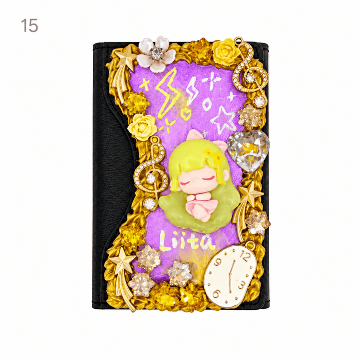 Decorated Tri-Fold Magnetic Phone Card Holder - kosbling-ready-to-ship