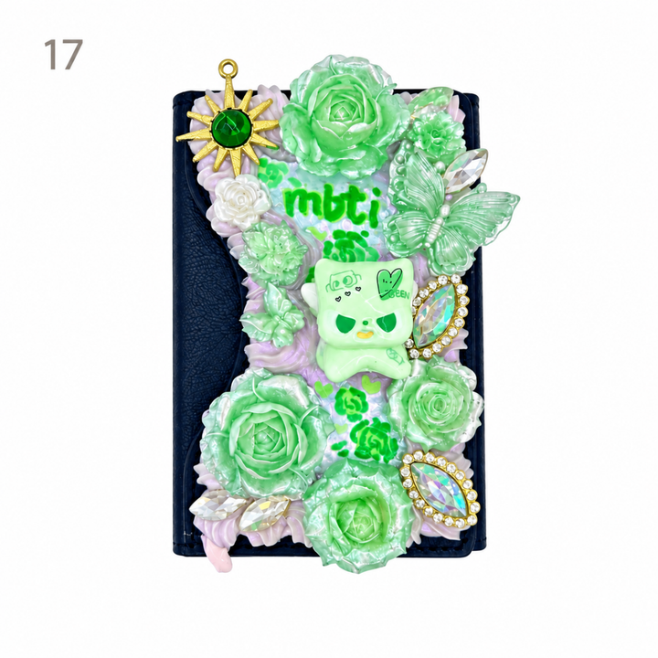 Decorated Tri-Fold Magnetic Phone Card Holder - kosbling-ready-to-ship