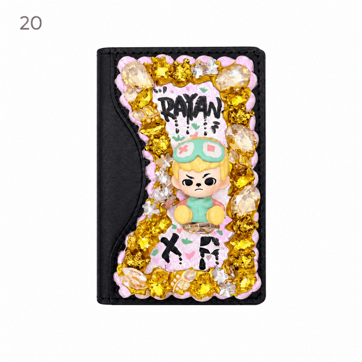 Decorated Tri-Fold Magnetic Phone Card Holder - kosbling-ready-to-ship