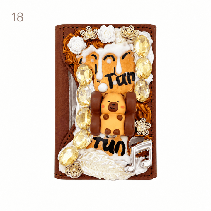 Decorated Tri-Fold Magnetic Phone Card Holder - kosbling-ready-to-ship