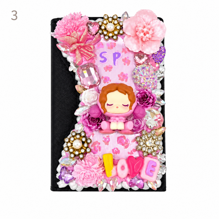 Decorated Tri-Fold Magnetic Phone Card Holder - kosbling-ready-to-ship