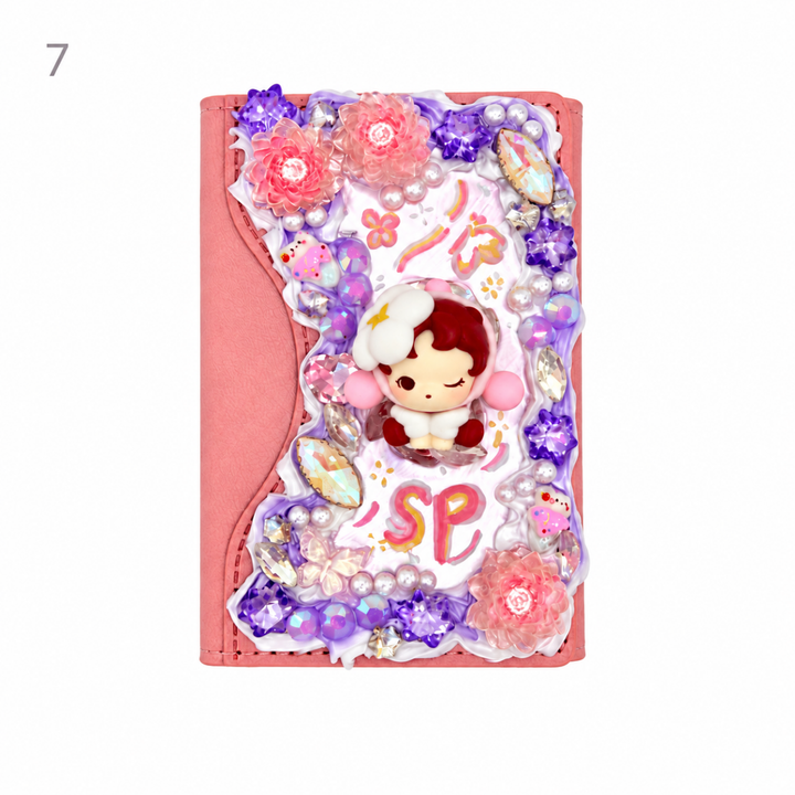 Decorated Tri-Fold Magnetic Phone Card Holder - kosbling-ready-to-ship