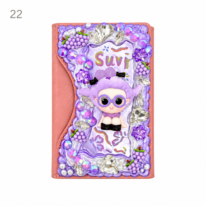 Decorated Tri-Fold Magnetic Phone Card Holder - kosbling-ready-to-ship