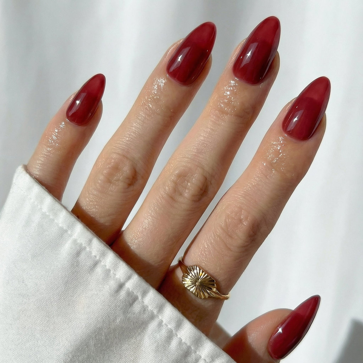 KOSBLING nail studio — Dark Red / Almond+