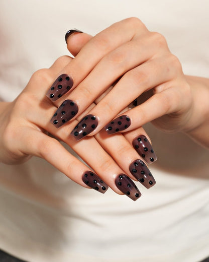 Espresso Sprinkles / Short Coffin — Handmade Nails - kosbling-kb-design-reference