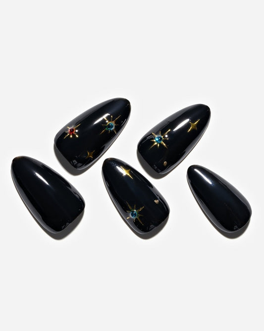 Eternal Shine / Black — Handmade Nails - kosbling-kb-design-reference