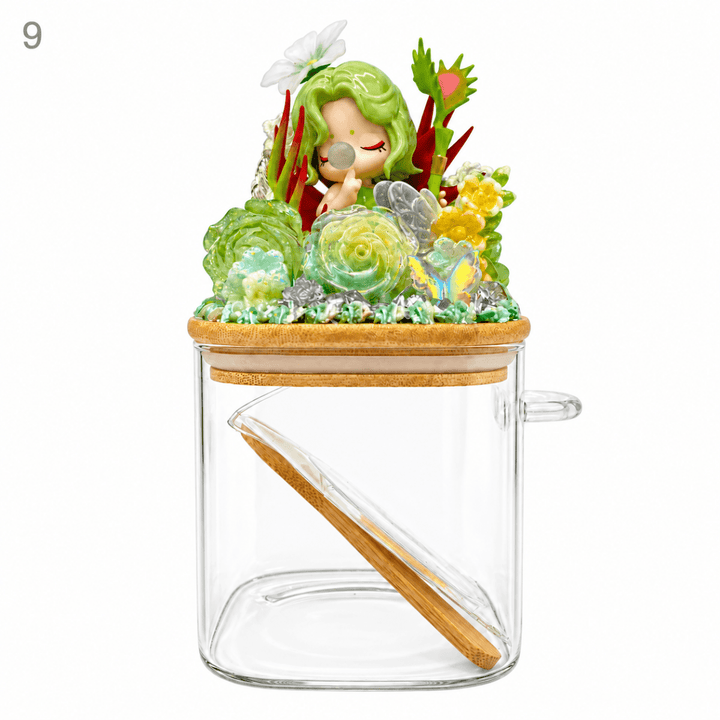 Hand-Decorated Glass Storage Jar - kosbling-ready-to-ship