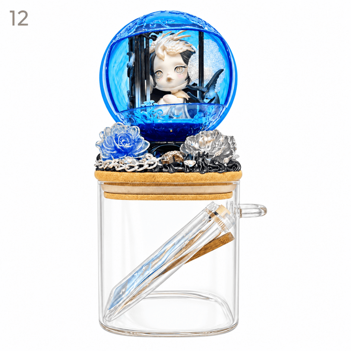 Hand-Decorated Glass Storage Jar - kosbling-ready-to-ship