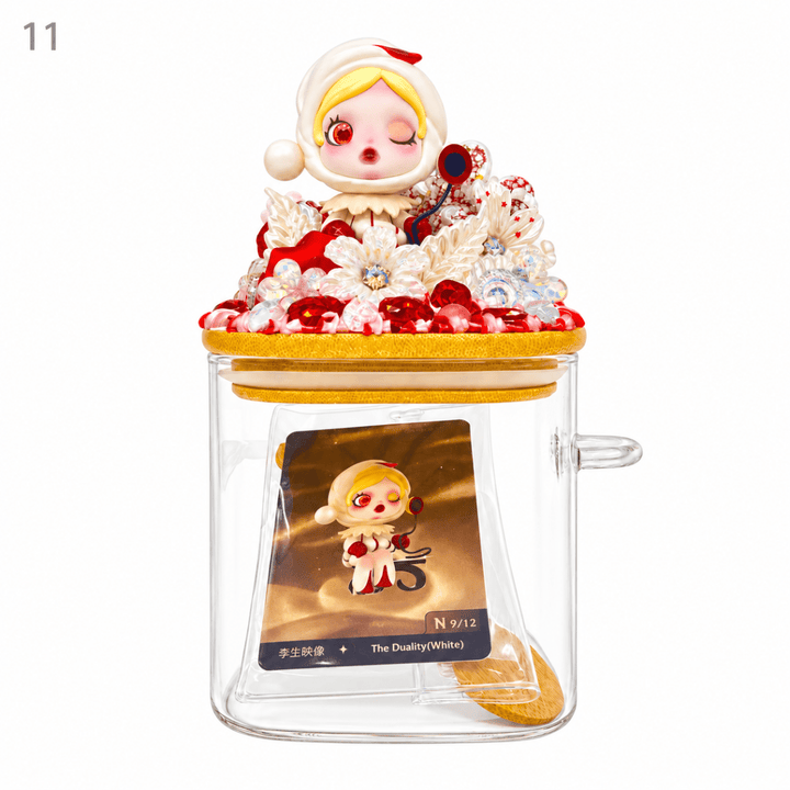 Hand-Decorated Glass Storage Jar - kosbling-ready-to-ship
