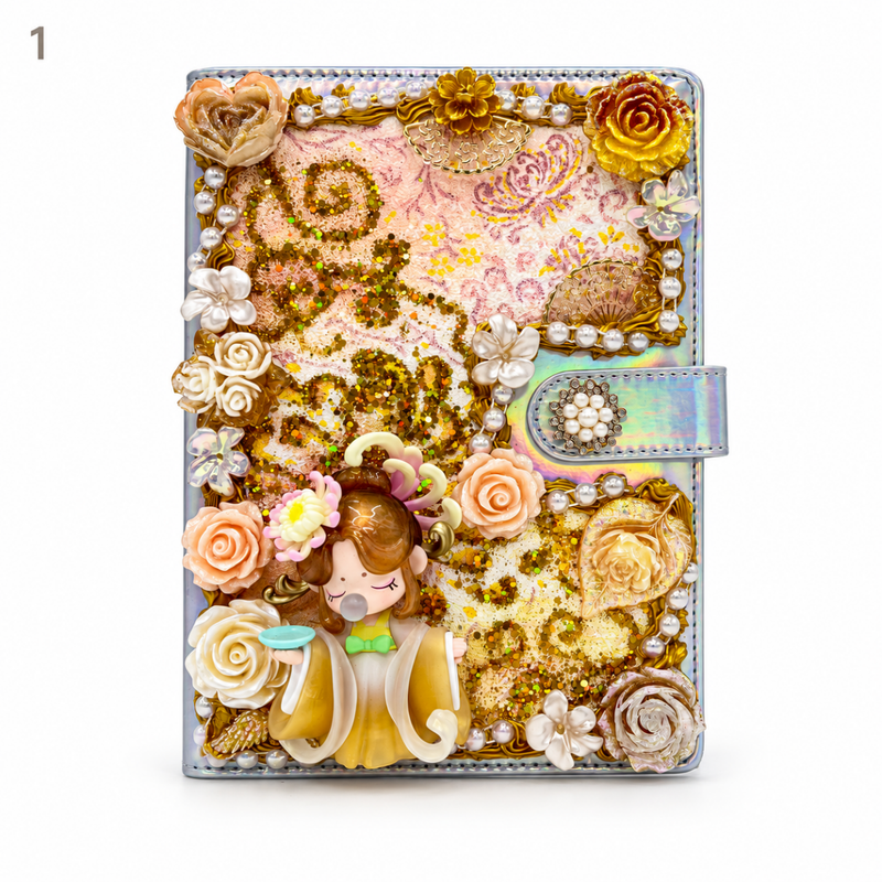Hand-Painted Notebook with 3D Figures