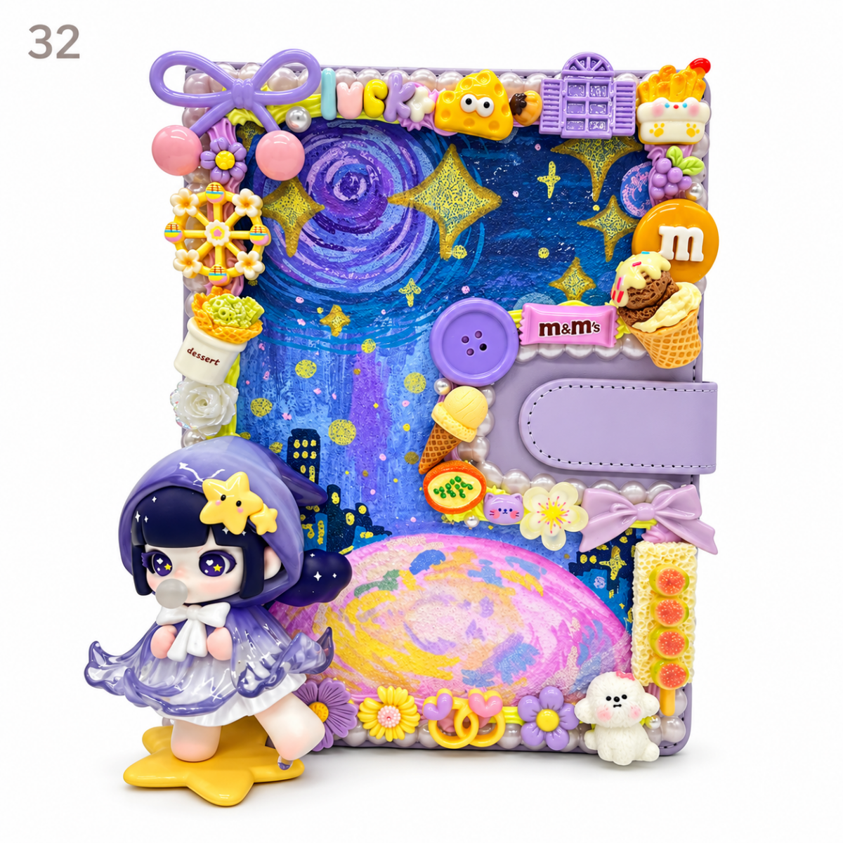 Hand-Painted Notebook with 3D Figures - kosbling-ready-to-ship