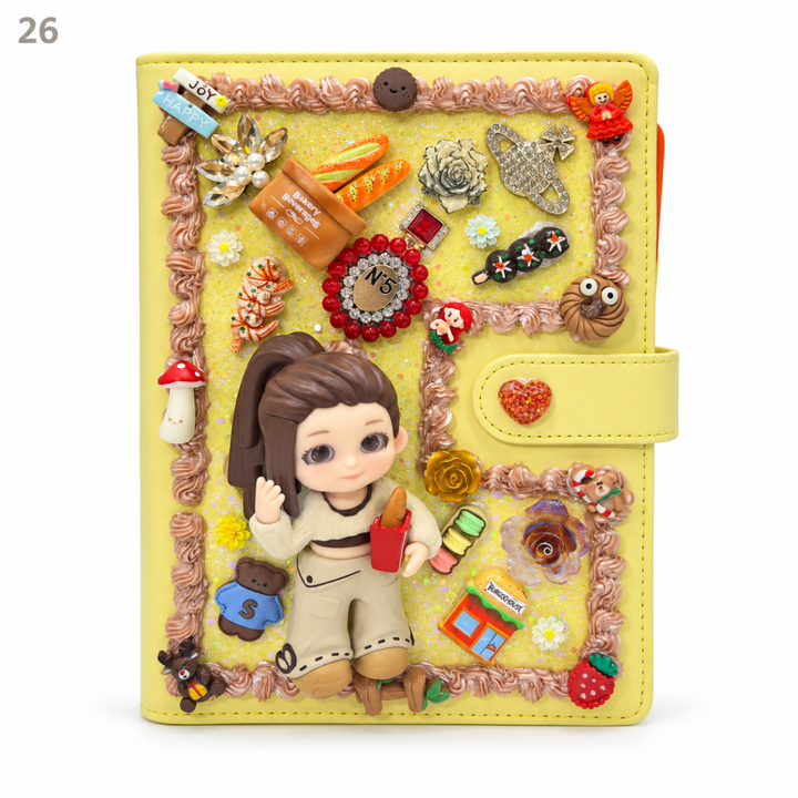 Hand-Painted Notebook with 3D Figures - kosbling-ready-to-ship