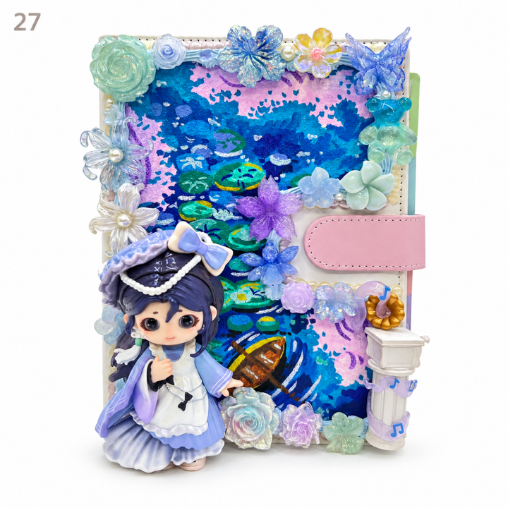 Hand-Painted Notebook with 3D Figures - kosbling-ready-to-ship