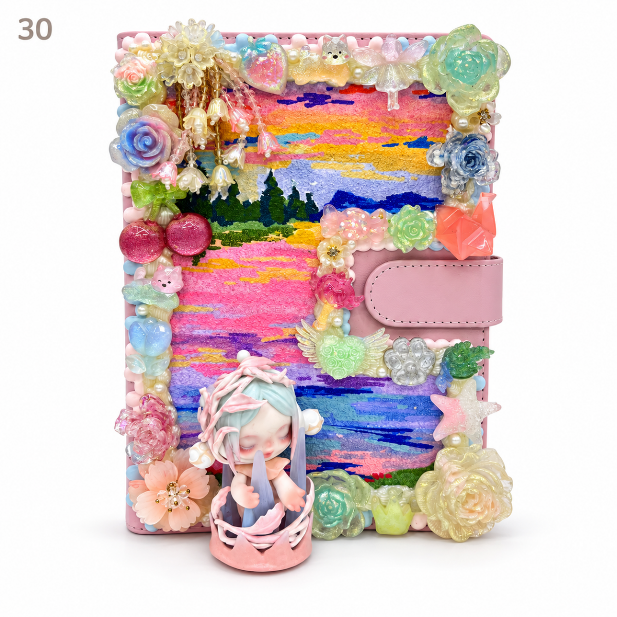 Hand-Painted Notebook with 3D Figures - kosbling-ready-to-ship