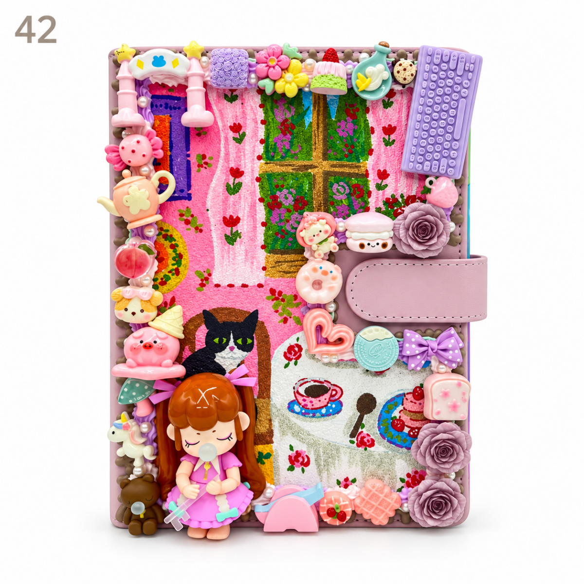 Hand-Painted Notebook with 3D Figures - kosbling-ready-to-ship
