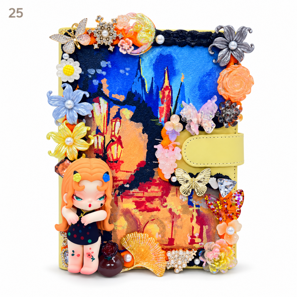 Hand-Painted Notebook with 3D Figures - kosbling-ready-to-ship