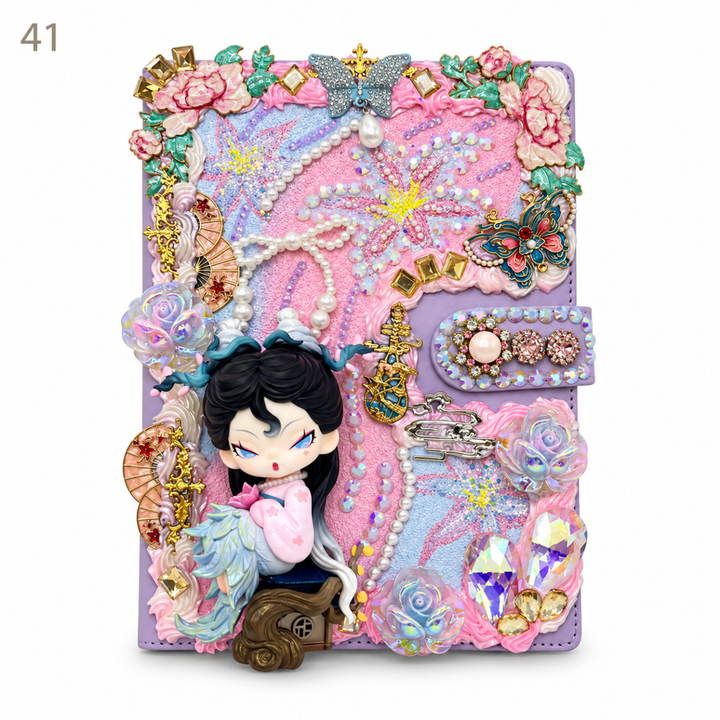 Hand-Painted Notebook with 3D Figures - kosbling-ready-to-ship
