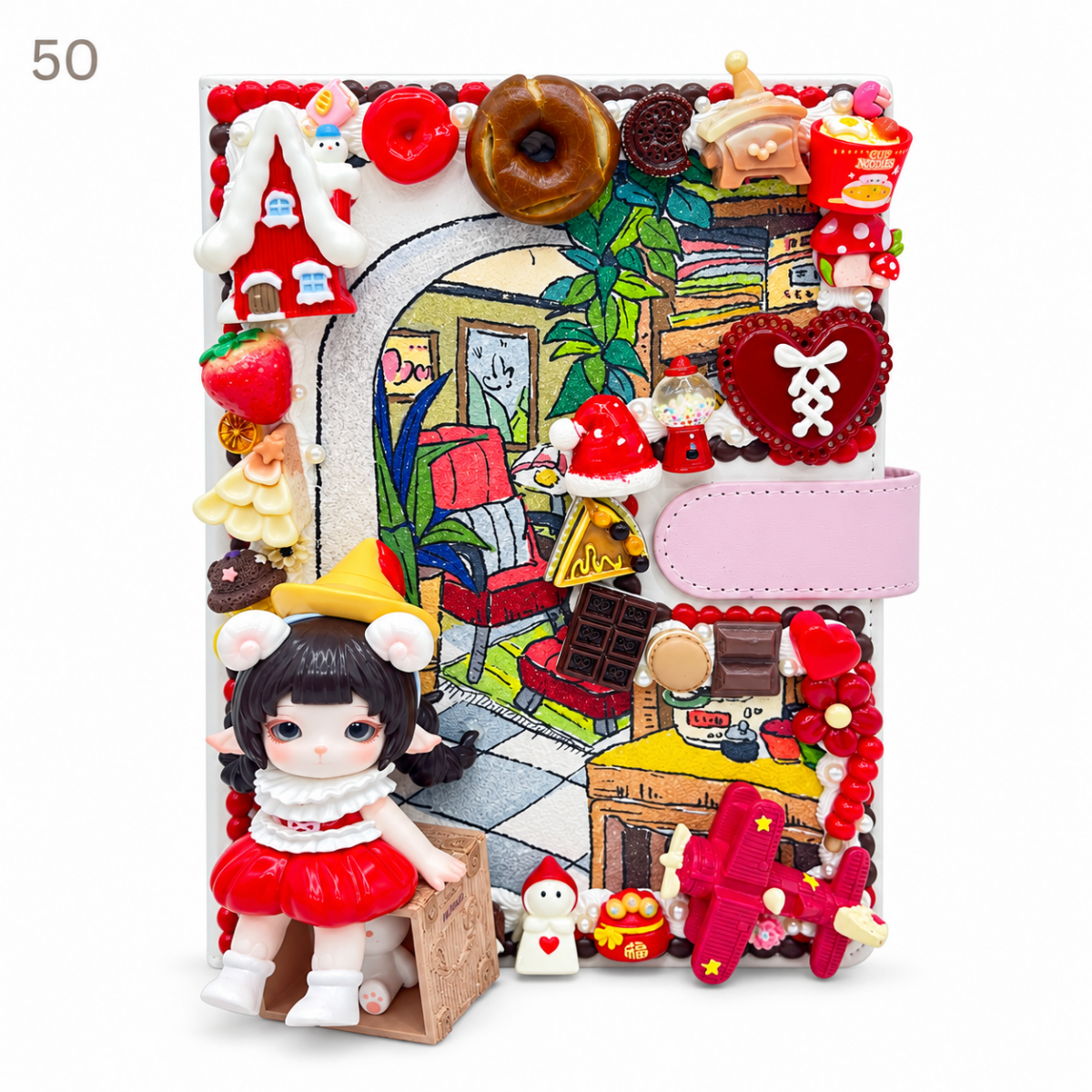 Hand-Painted Notebook with 3D Figures - kosbling-ready-to-ship