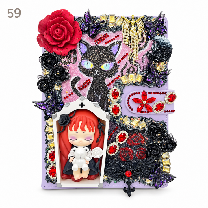 Hand-Painted Notebook with 3D Figures - kosbling-ready-to-ship