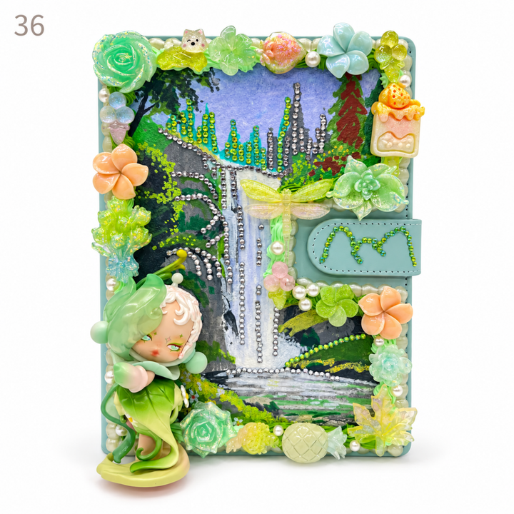 Hand-Painted Notebook with 3D Figures - kosbling-ready-to-ship