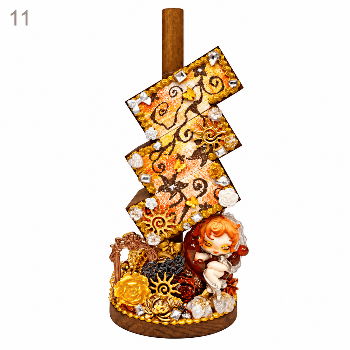 Hand-Painted Three-Tier Pen Holder - kosbling-ready-to-ship