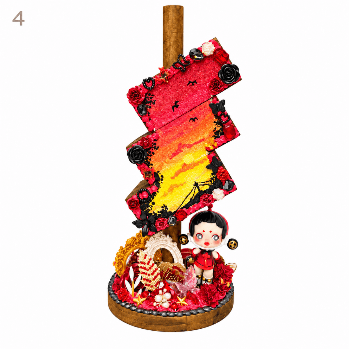 Hand-Painted Three-Tier Pen Holder - kosbling-ready-to-ship