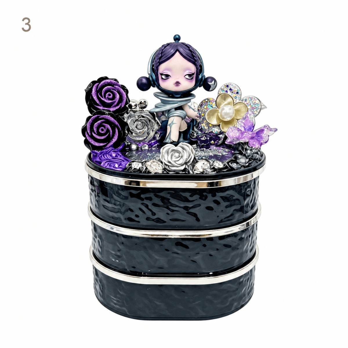 Handmade Decoden 3-Tier Rotating Storage Organizer - kosbling-creator-pick