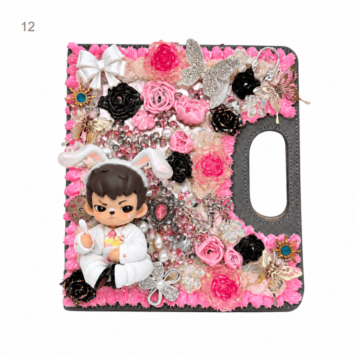 Handmade Decoden Carry-Handle Notebook - kosbling-ready-to-ship