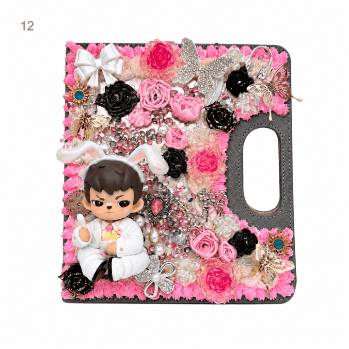 Handmade Decoden Carry-Handle Notebook - kosbling-ready-to-ship