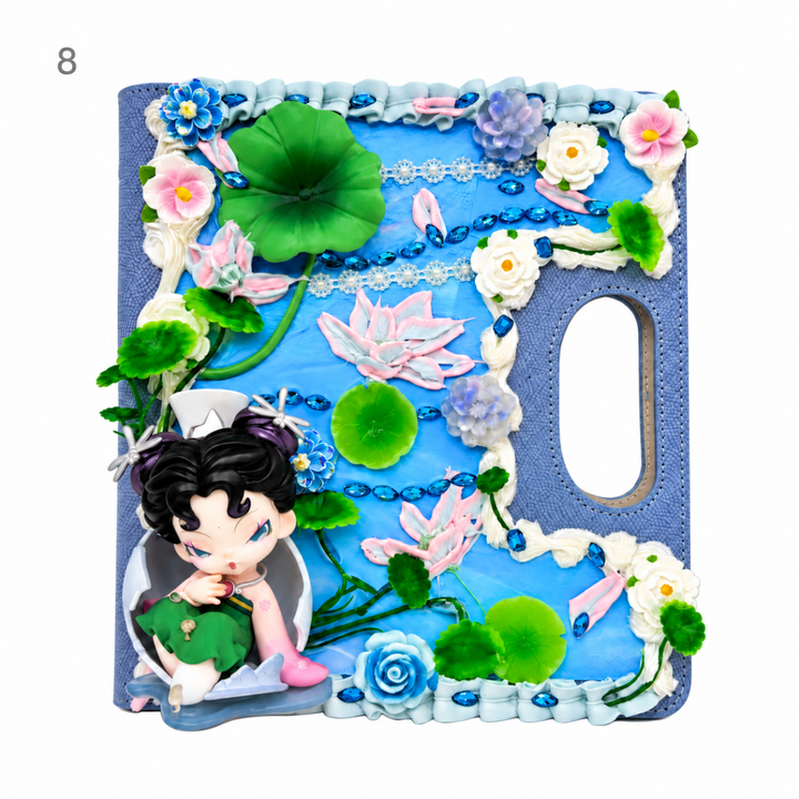 Handmade Decoden Carry-Handle Notebook - kosbling-ready-to-ship