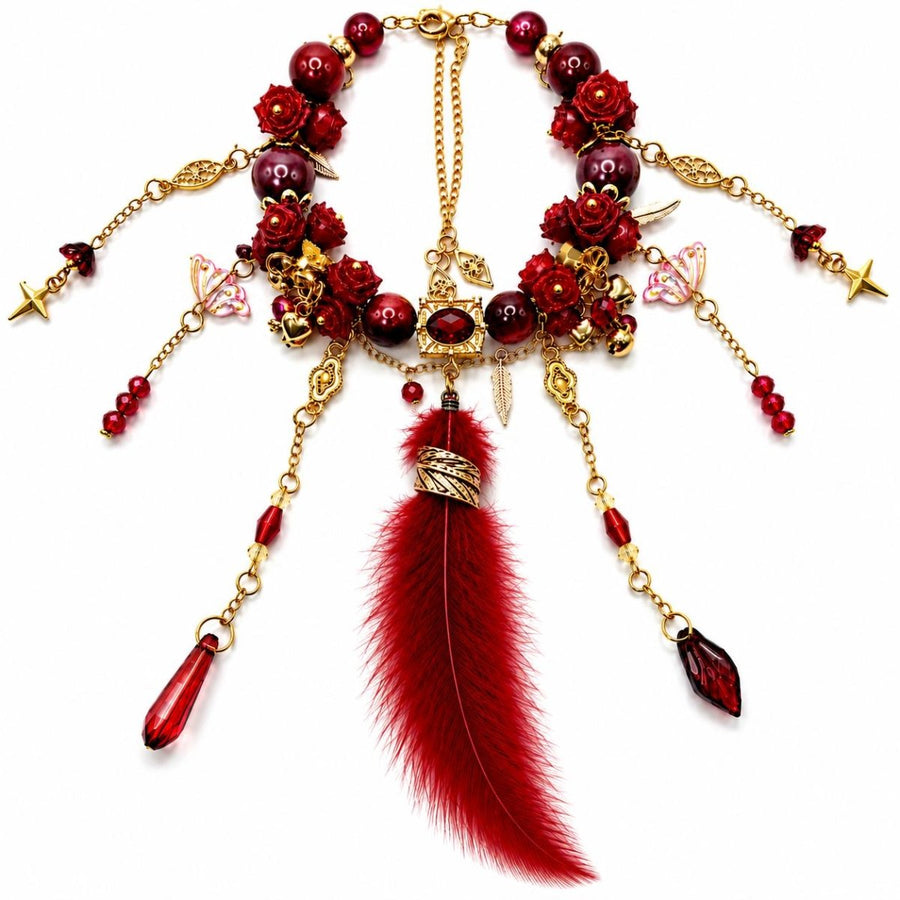 Handmade Floral Feather Bracelet - kosbling-