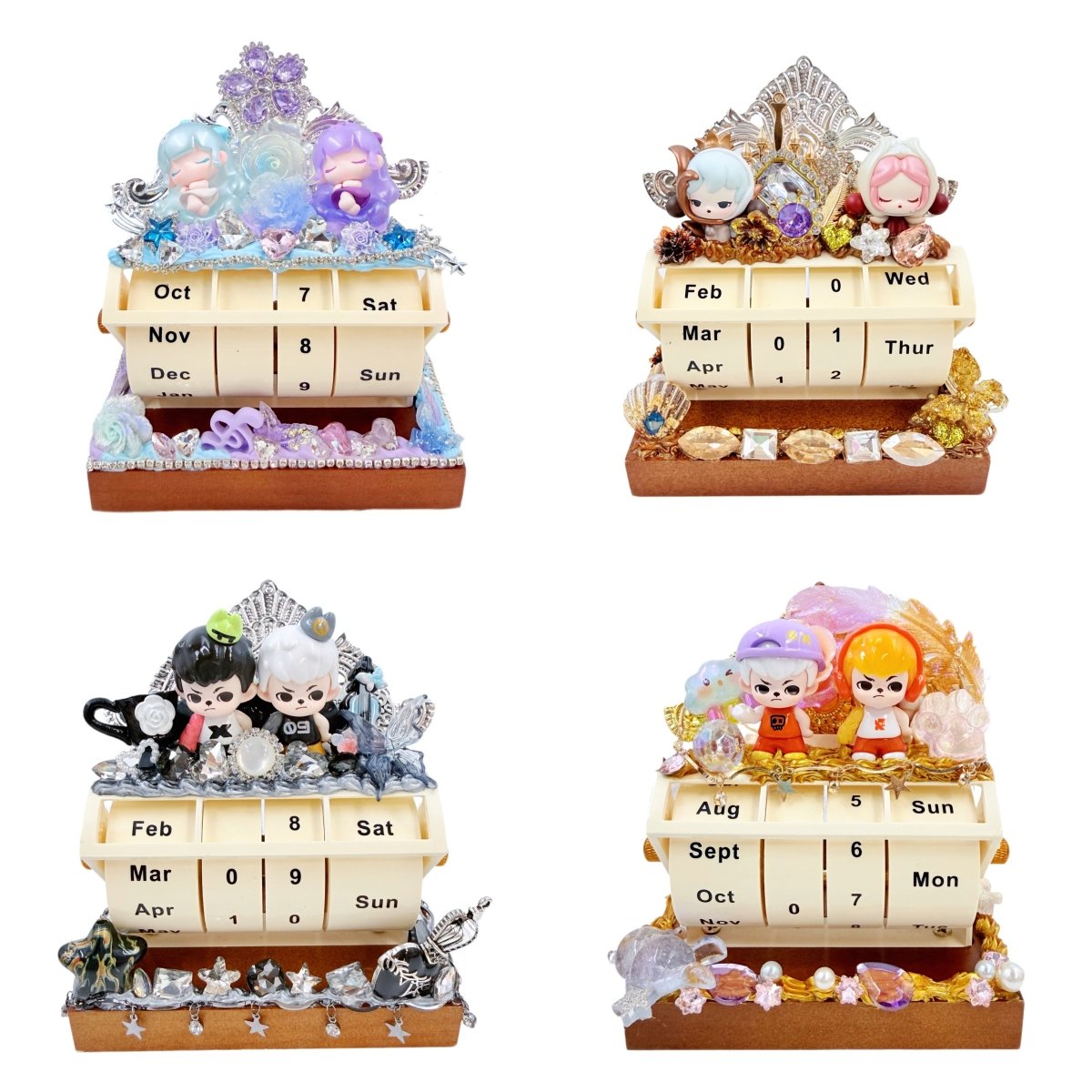 Handmade Perpetual Calendar Desk Decor - kosbling-ready-to-ship