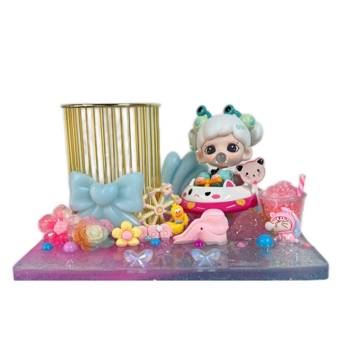 Handmade Resin Stand with Doll Brush Holder & Phone Stand Feature Blind Bag 2 - kosbling-ready-to-ship