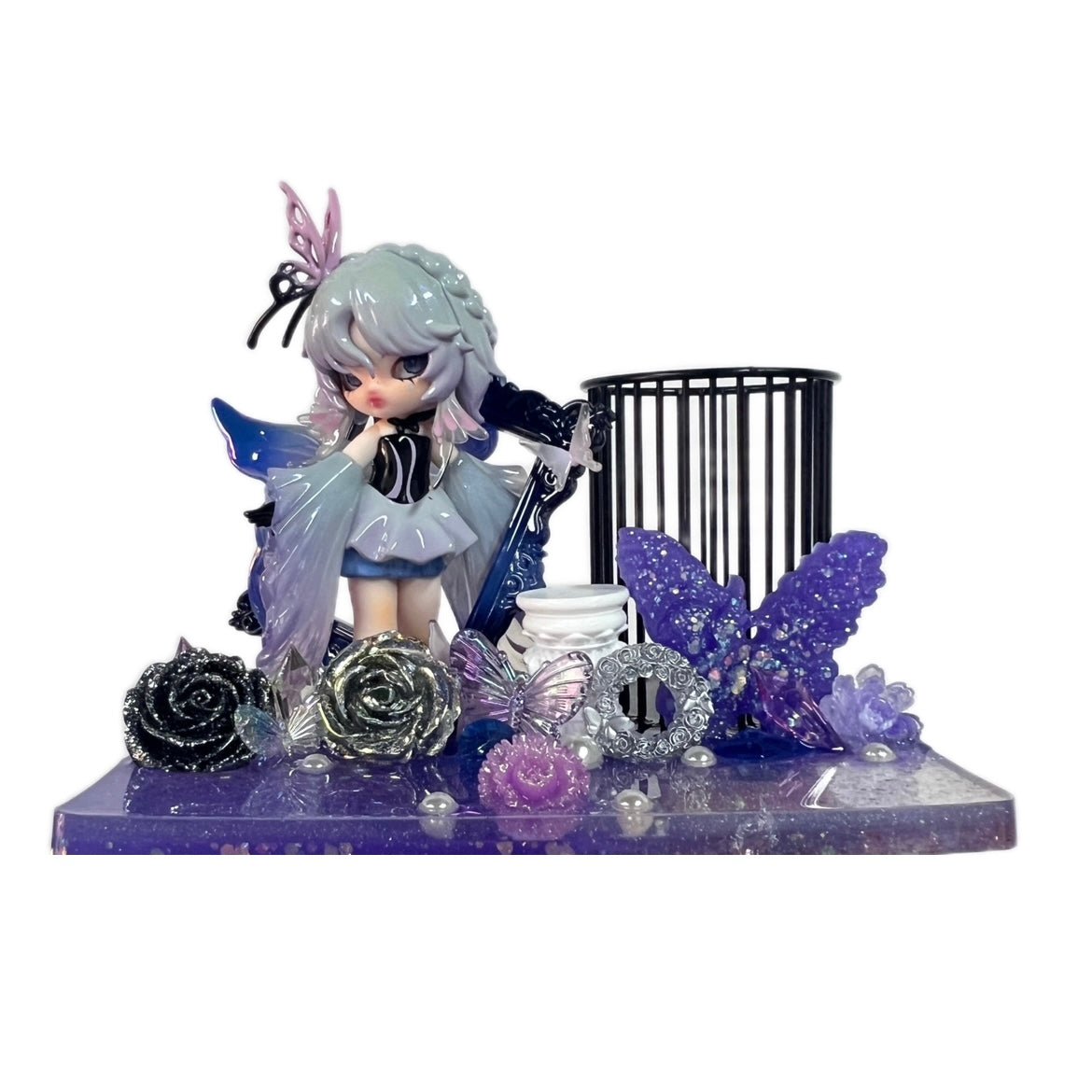 Handmade Resin Stand with Doll Brush Holder & Phone Stand Feature Blind Bag - kosbling-ready-to-ship