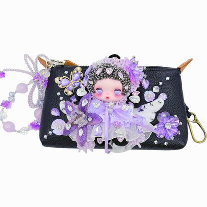 Handmade Storage Pouch Diamond Glitter Rhinestone Soft Vinyl Doll - kosbling-ready-to-ship