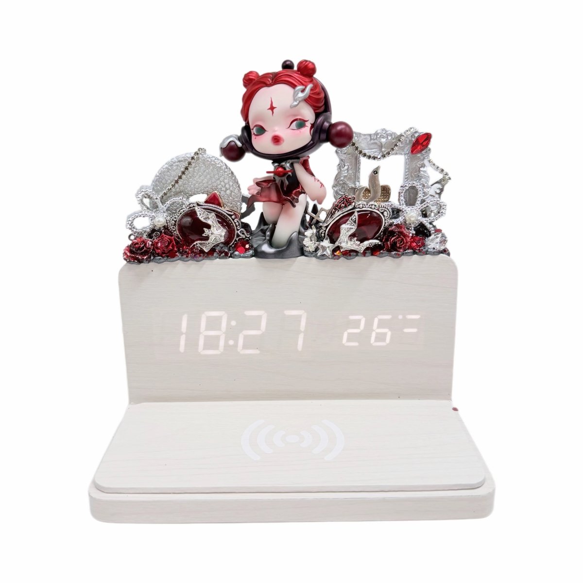 Handmade Wireless charging (10 Watt) Wooden Clock - kosbling-ready-to-ship