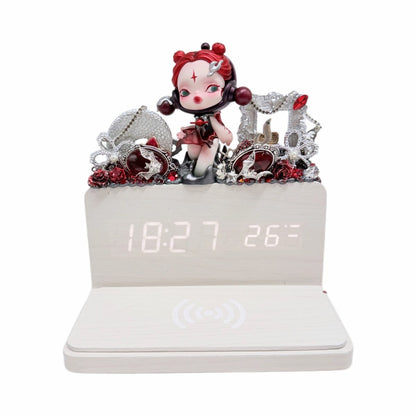 Handmade Wireless charging (10 Watt) Wooden Clock - kosbling-ready-to-ship