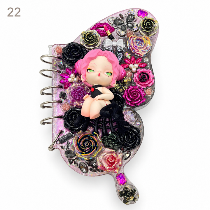 Kosbling In Stock- Butterfly Resin Notebook - kosbling-ready-to-ship
