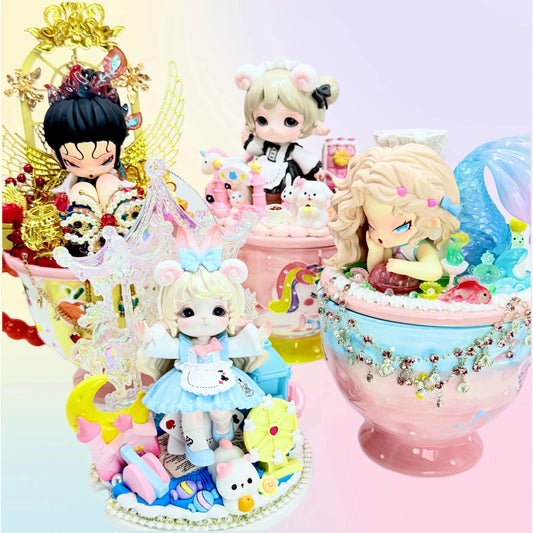 Handmade Cream Glue Doll Mug