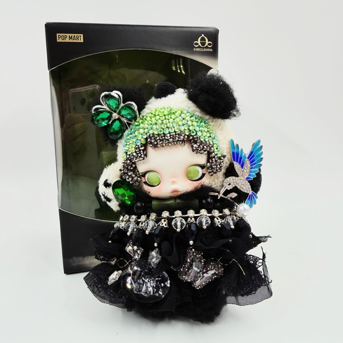 Lazy Panda Skull Panda Handmade Diamond Plush Doll - kosbling-ready-to-ship