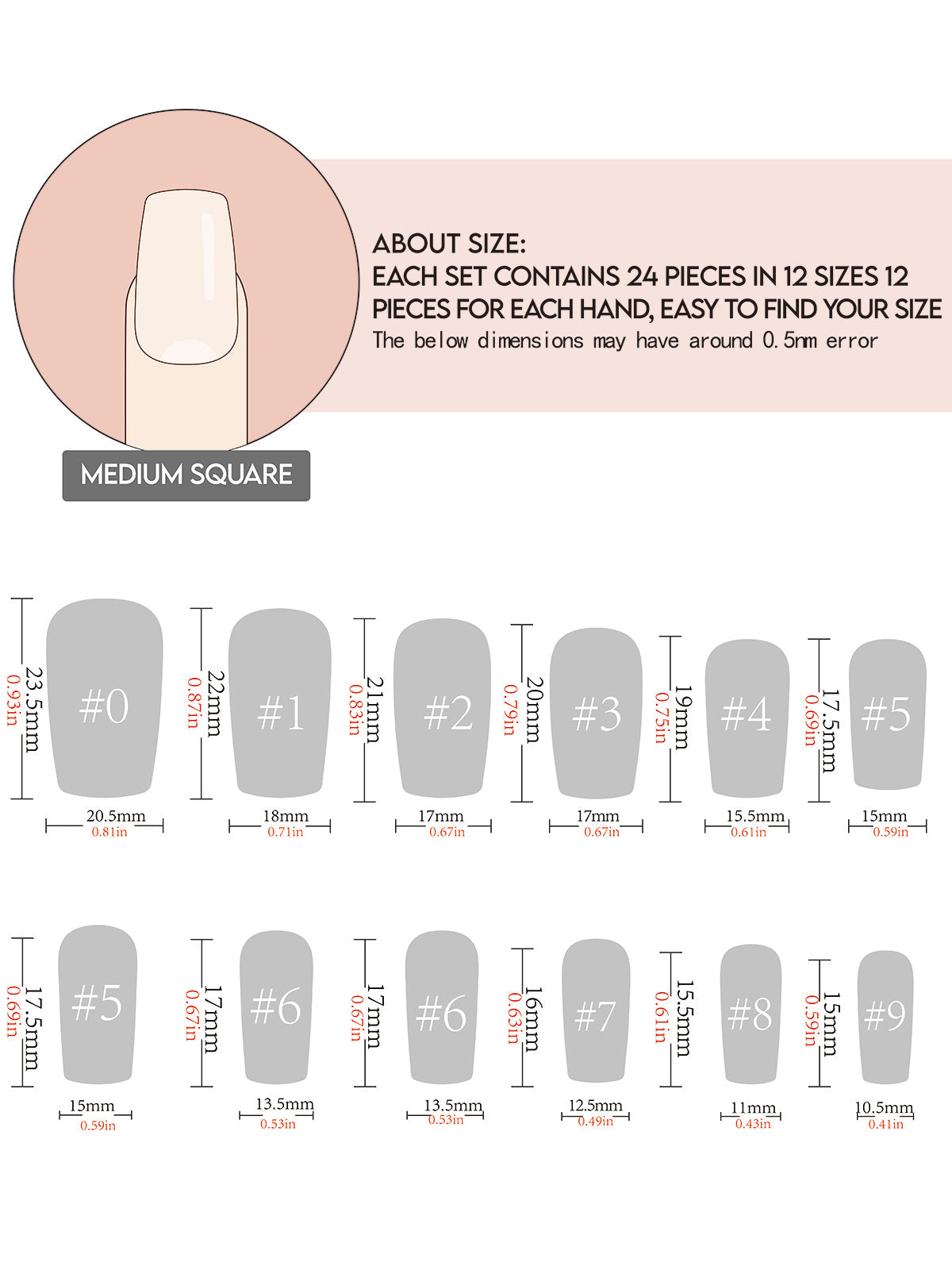 KOSBLING nail studio — Dark Red / Square