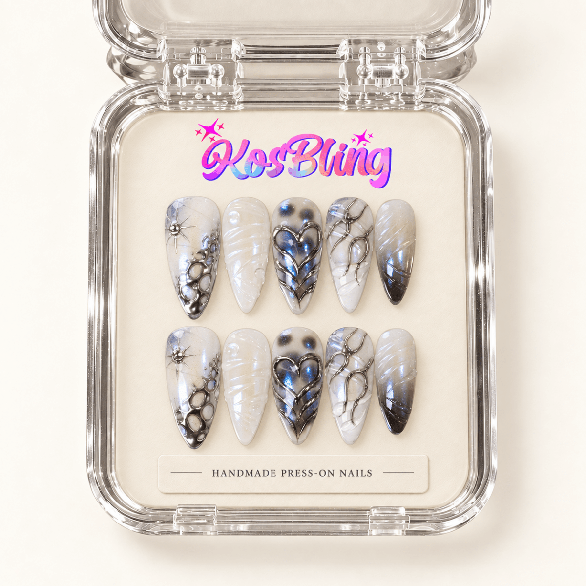 Milky Way — Handmade 3D Press-On Nails - kosbling-kb-handmade-3d-nails