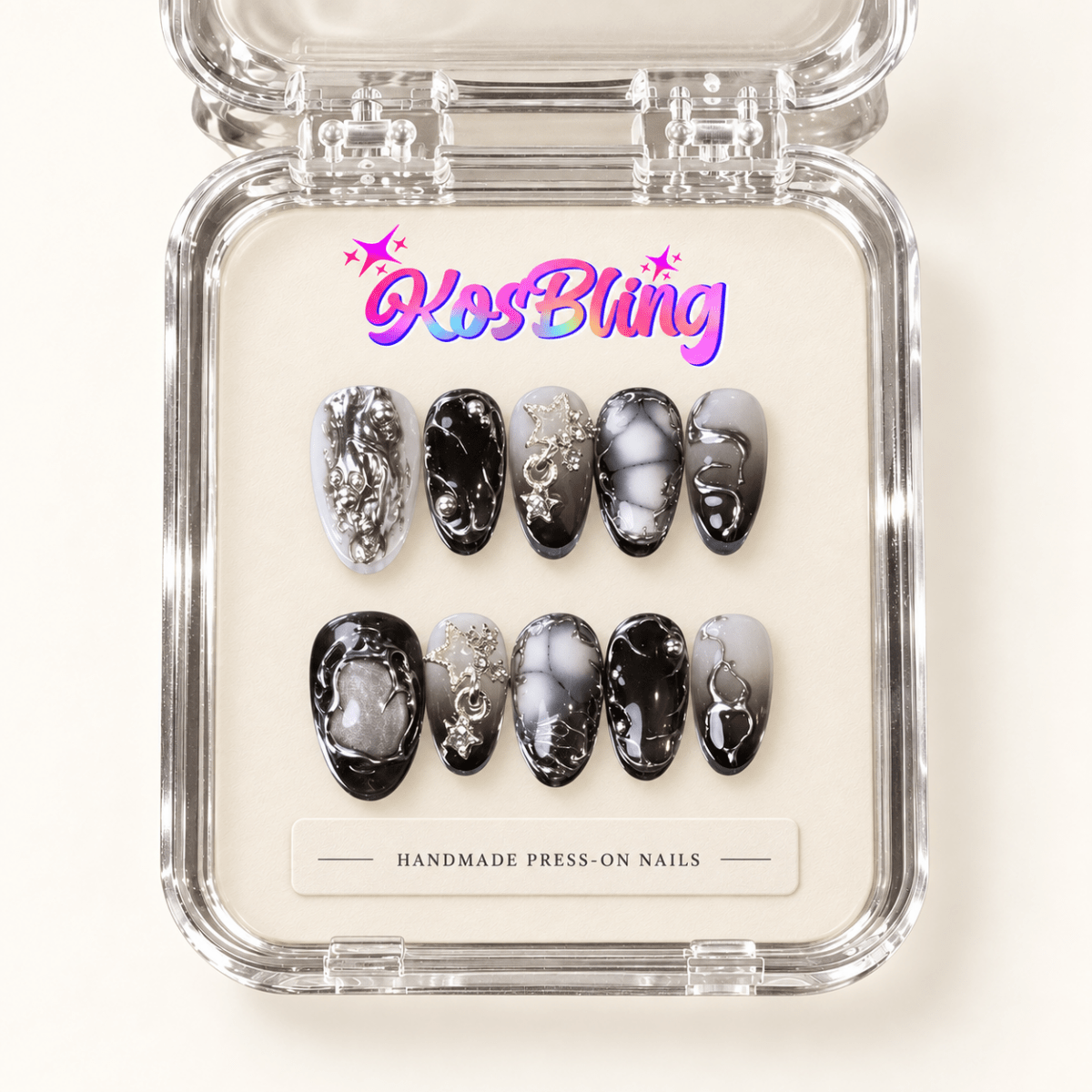 Moonfall — Handmade 3D Press-On Nails - kosbling-kb-handmade-3d-nails