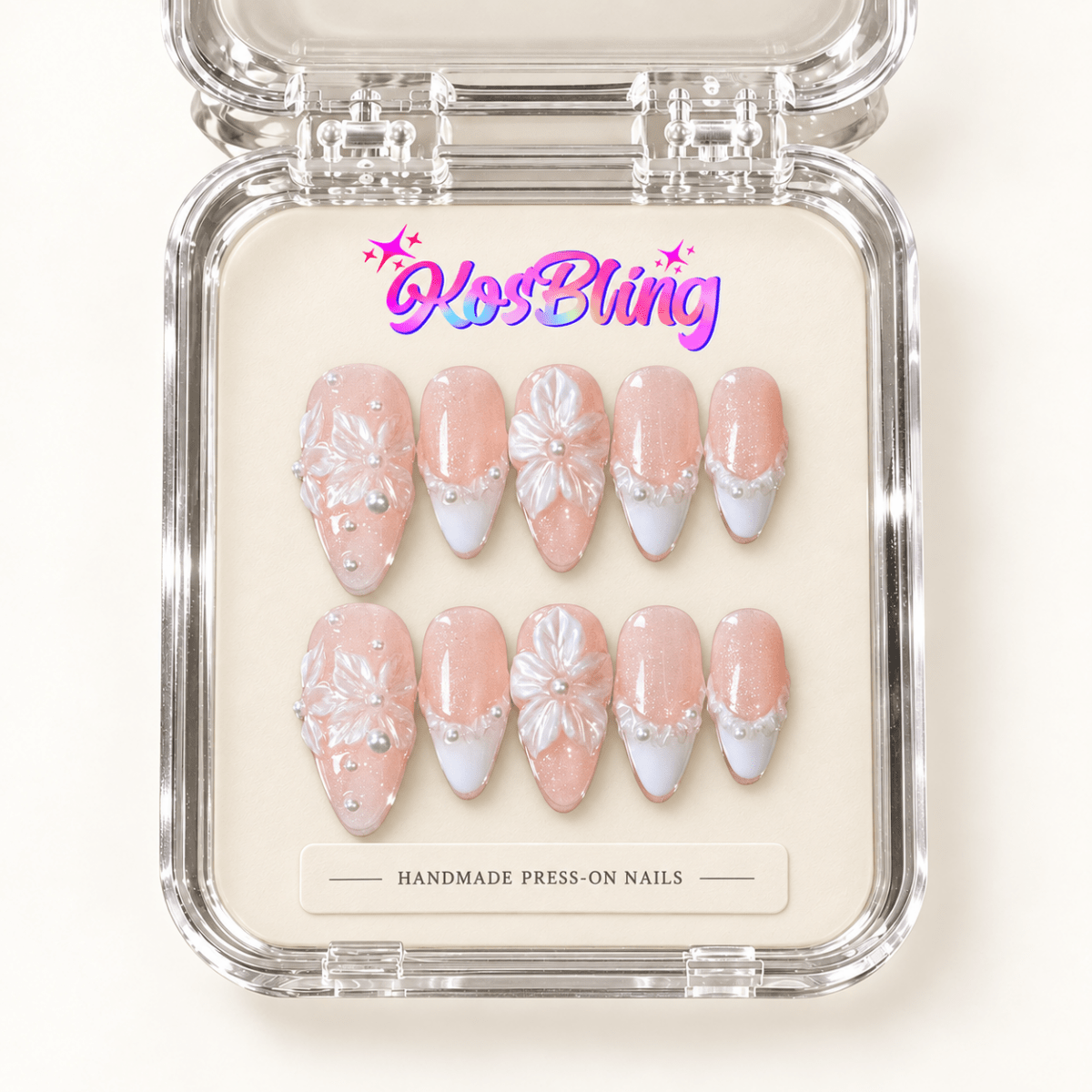 Petal Whisper — Handmade 3D Press-On Nails - kosbling-kb-handmade-3d-nails
