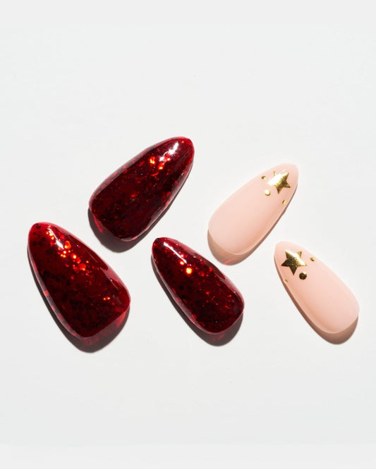Scarlet Celebration — Handmade Nails - kosbling-kb-design-reference