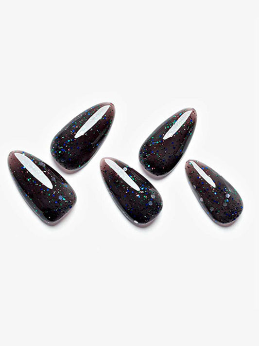 Star Night Sky / Almond — Handmade Nails - kosbling-kb-design-reference